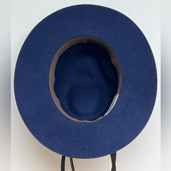 Men's Goorin Bros Billy Blue Wide Brim Wool Fedora Hat Made In USA - Picture 8 of 10